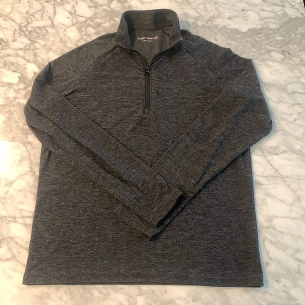 Outdoor voices cloud knit 1/4 zip pullover, gray, size small
